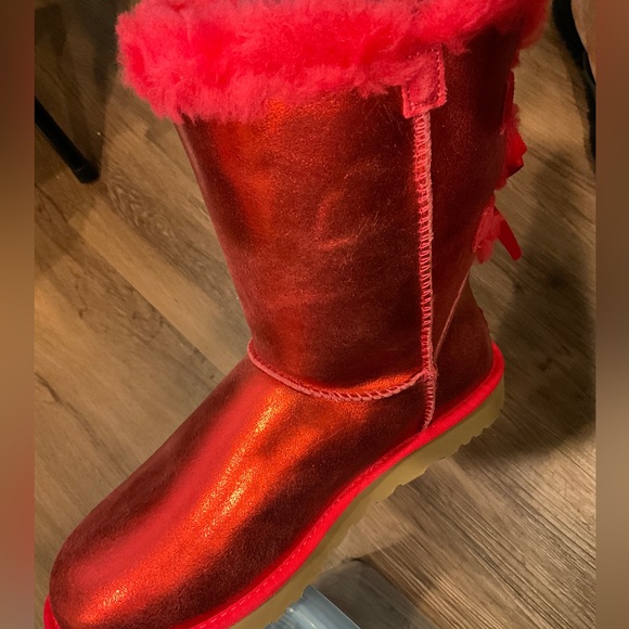 🆕UGG BAILEY BOW GLISTEN SIZE:10 NEW IN BOX COLOR RADISH SOLDOUT DEAD-STOCK - Picture 11 of 14